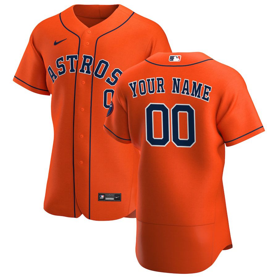 Cheap Mens Houston Astros Nike Orange Alternate Authentic Custom MLB Jerseys